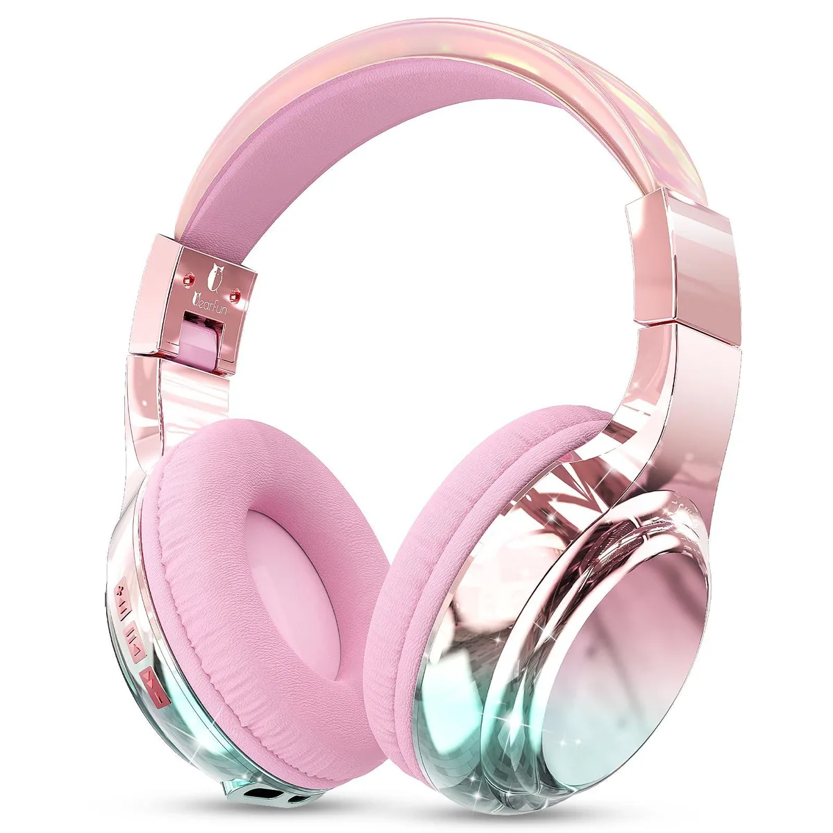 QearFun PX2782 Kids Bluetooth Headphones Pink 60H 74/85/94dB — product photo