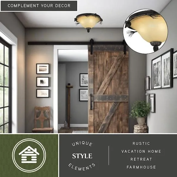 Vaxcel Sierra 16 inch flush mount in black walnut finish