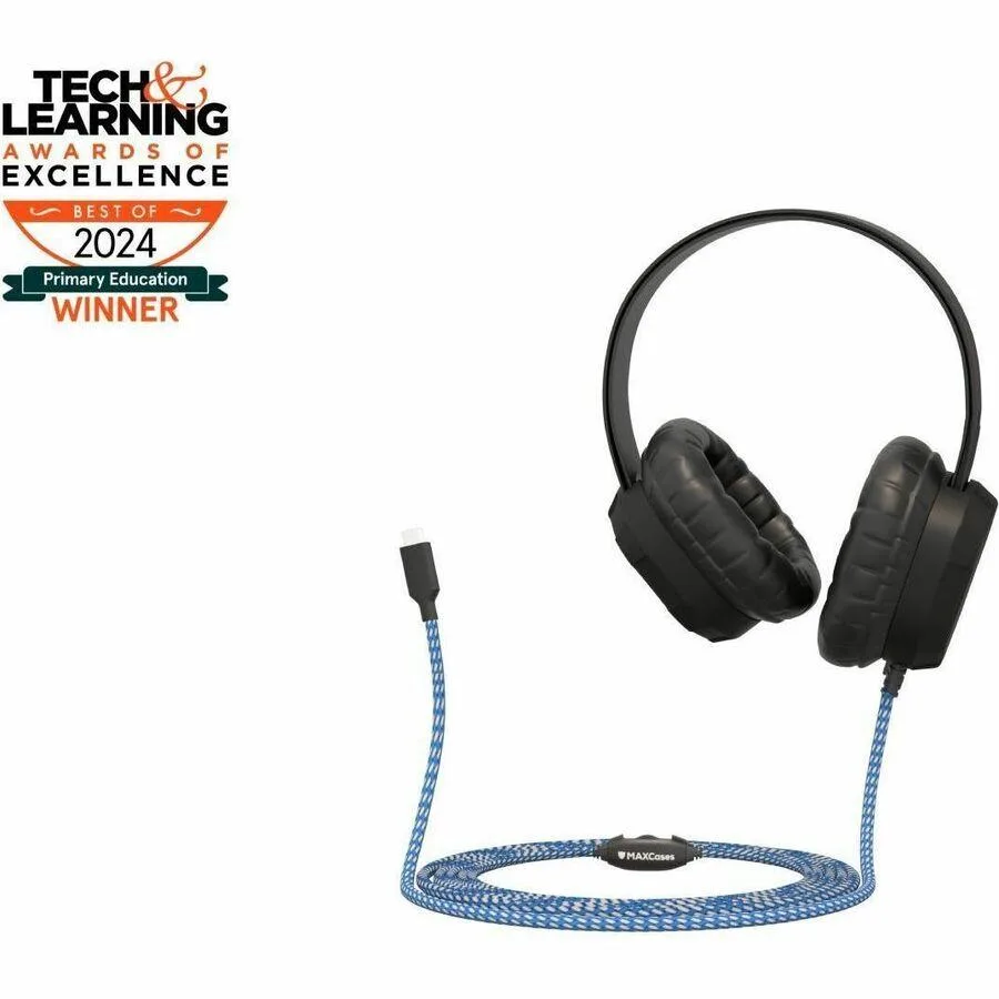 Max Cases Max Cases Extreme Headset USB-C Black Braided Cable Inline Volume Mic — product photo