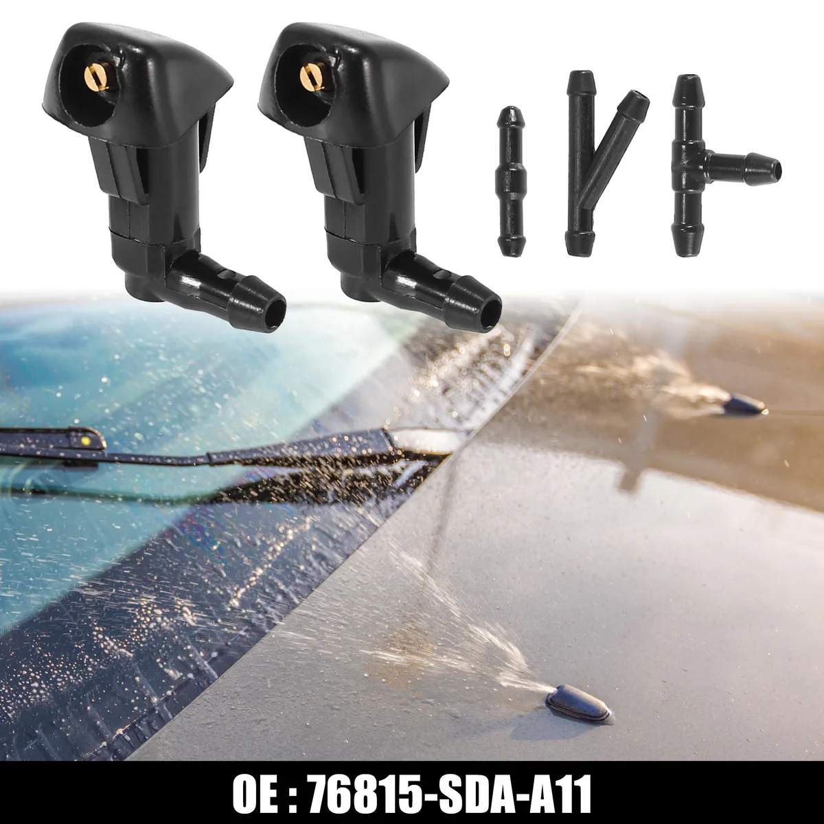 Unique-Bargains Unique-Bargains Windshield Washer Nozzles Honda Accord 2003-2007 Pack of 5 Black — product photo