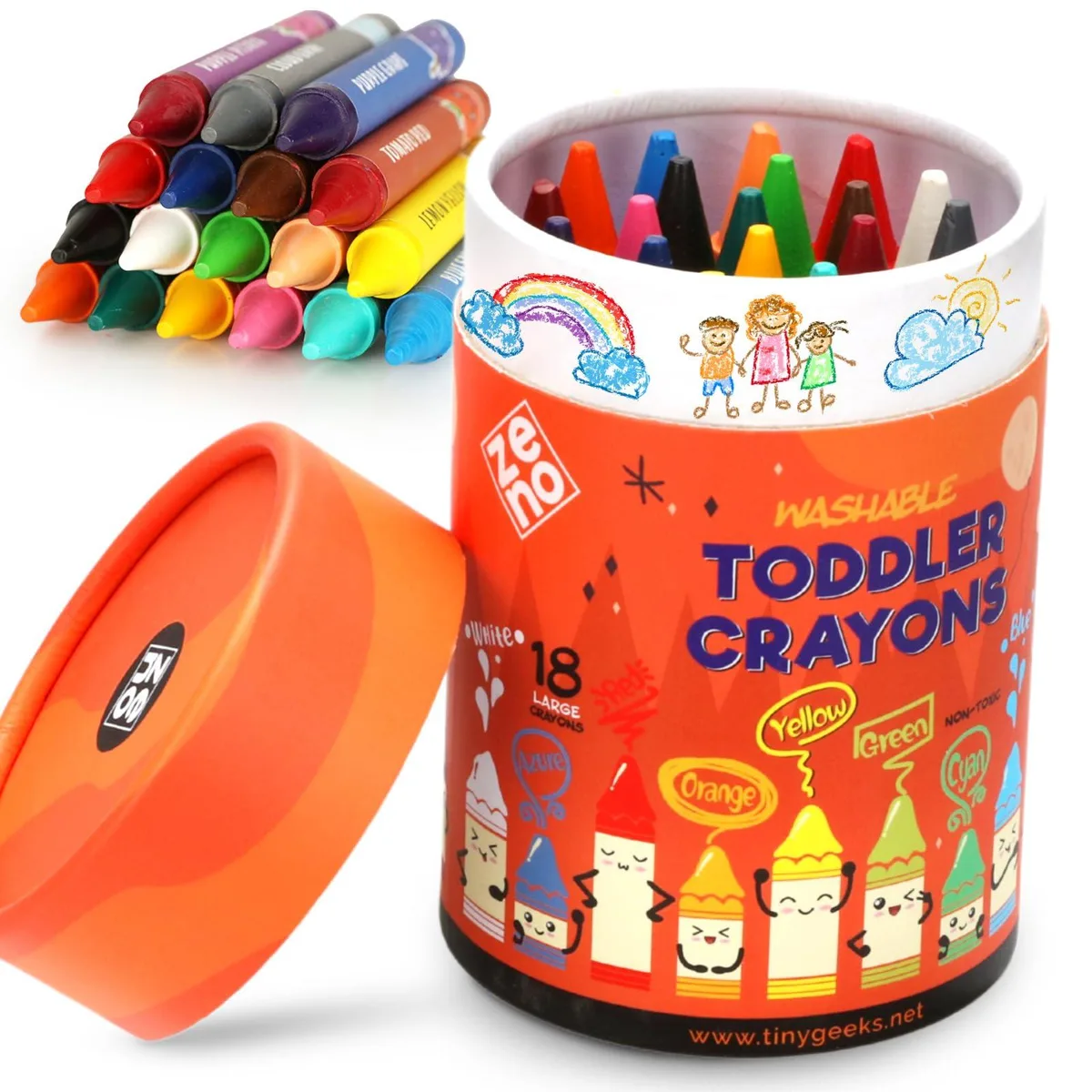  ZENO Toddler Crayons 18-Color Jumbo Pack ZETOD7995 — product photo