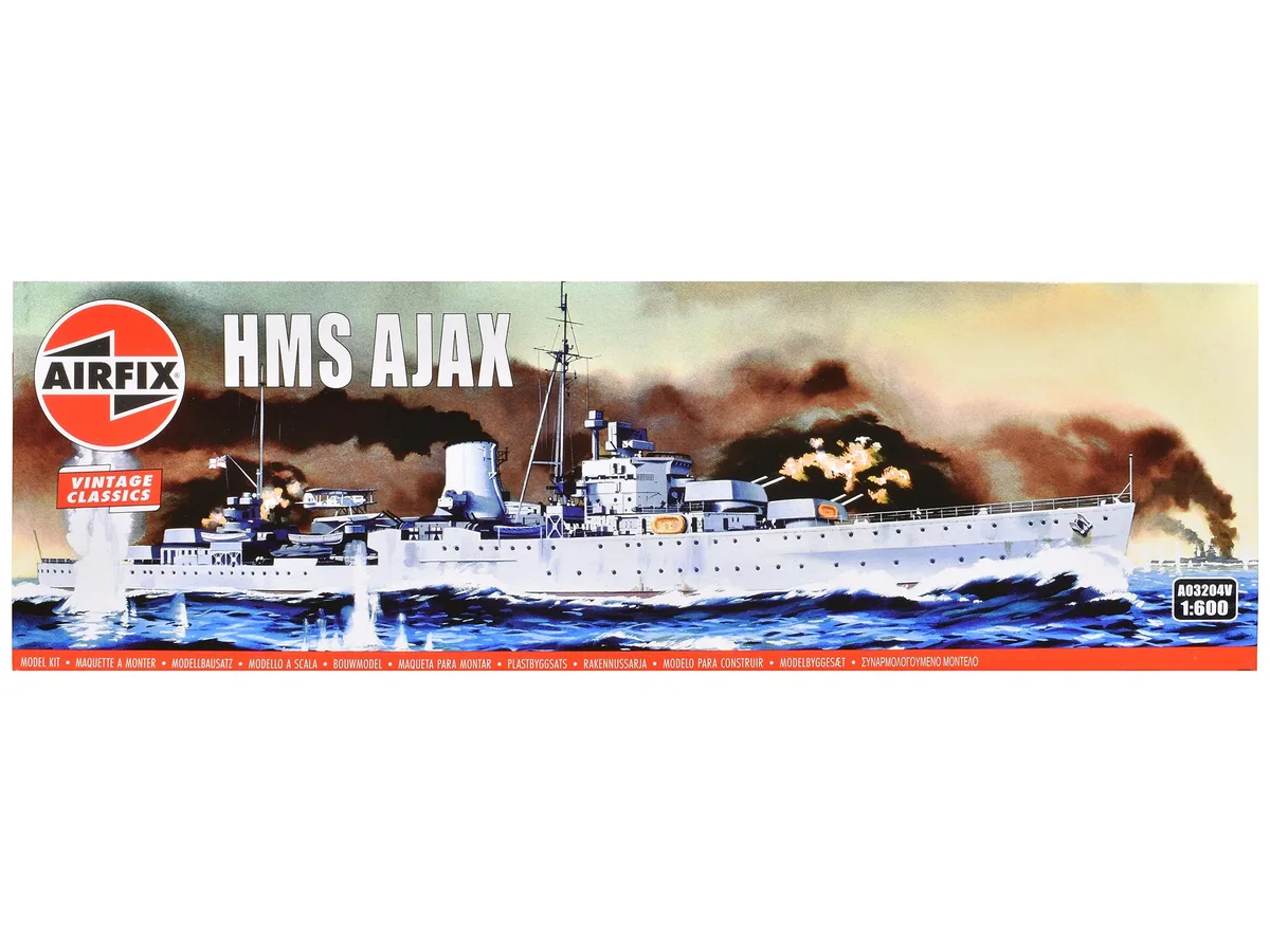 Airfix Airfix HMS Ajax Light Cruiser 1/600 Level 3 Model Kit hobby collectible — product photo