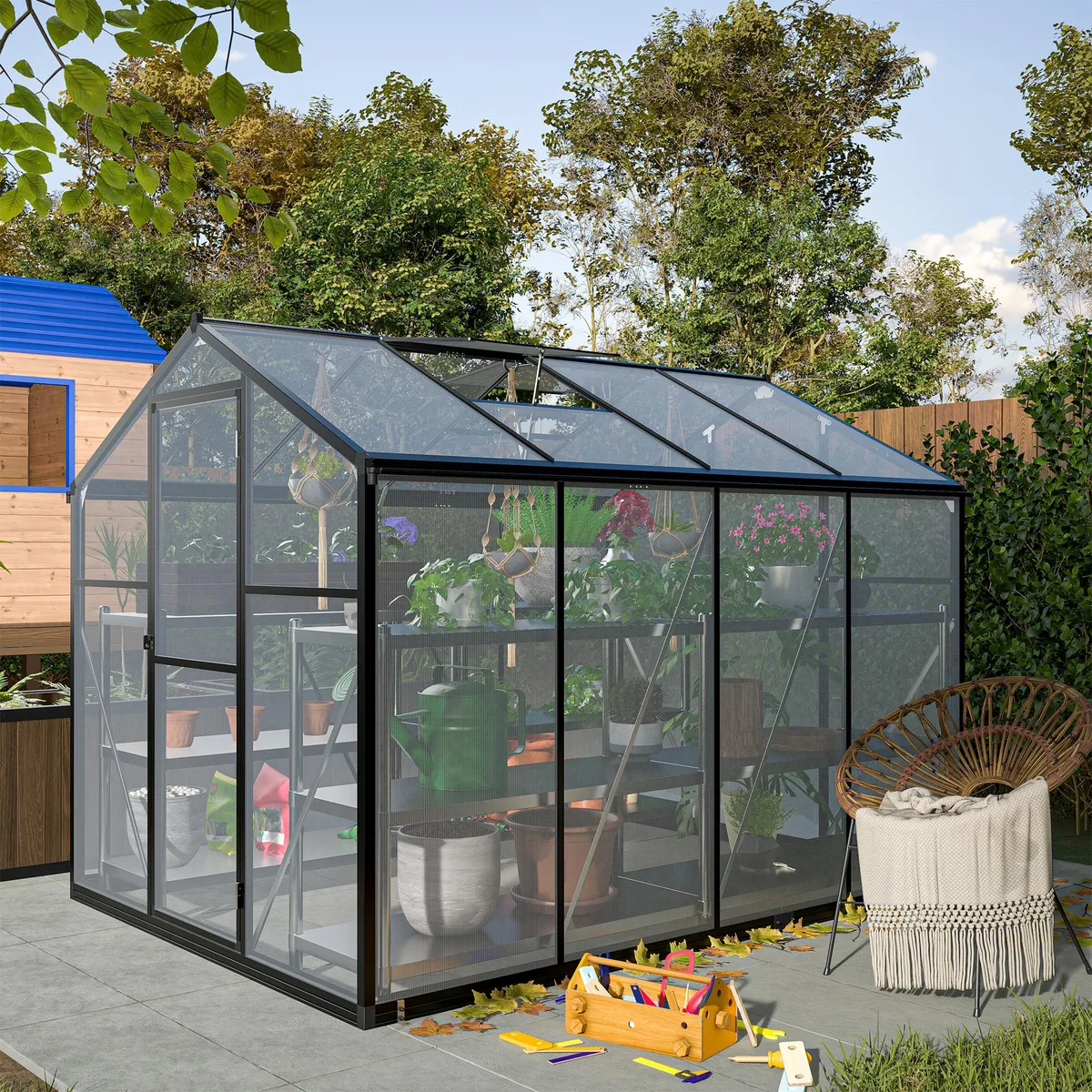 tuphen tuphen Black Aluminium Trellis with Quick Setup 6x8 FT — product photo