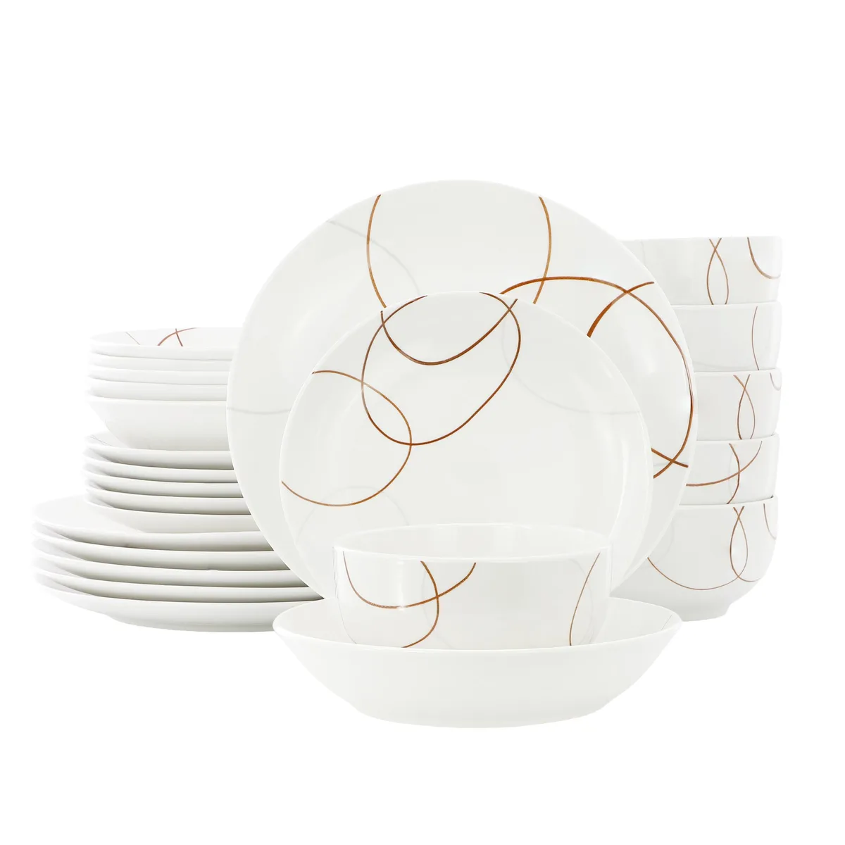 Elama Elama Sydney 24 Piece Porcelain Double Bowl Dinnerware Set — product photo
