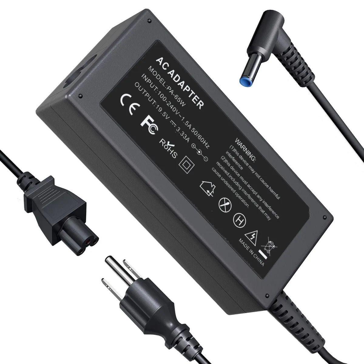  65W 45W AC Adapter for HP Probook Elitebook Pavilion Blue Tip — product photo