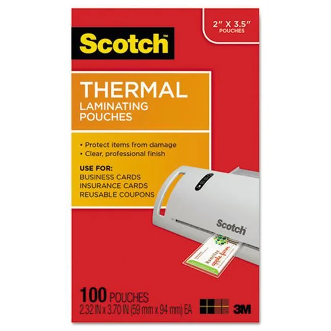 3M 3M TP5851100 Business Card Laminating Pouches 5 mil 100 Pack — product photo
