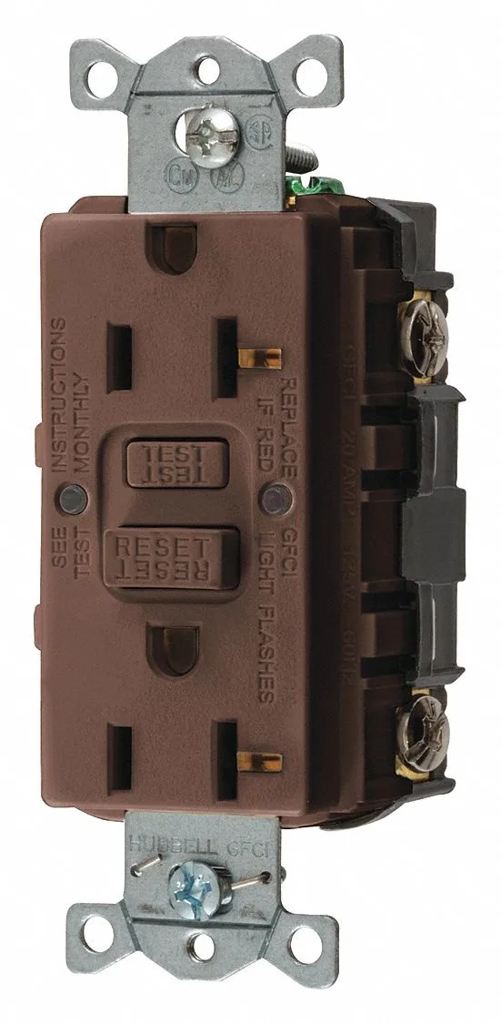 Hubbell Incorporated Hubbell Incorporated GFR20 GFCI Receptacle 20A 125V 5-20R Brown — product photo