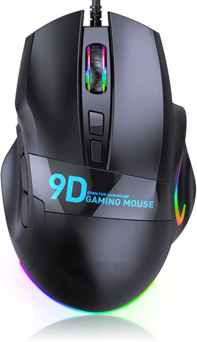 Corn Electronics Corn Electronics Wired Gaming Mouse 7200 DPI 9 Buttons RGB Black — product photo