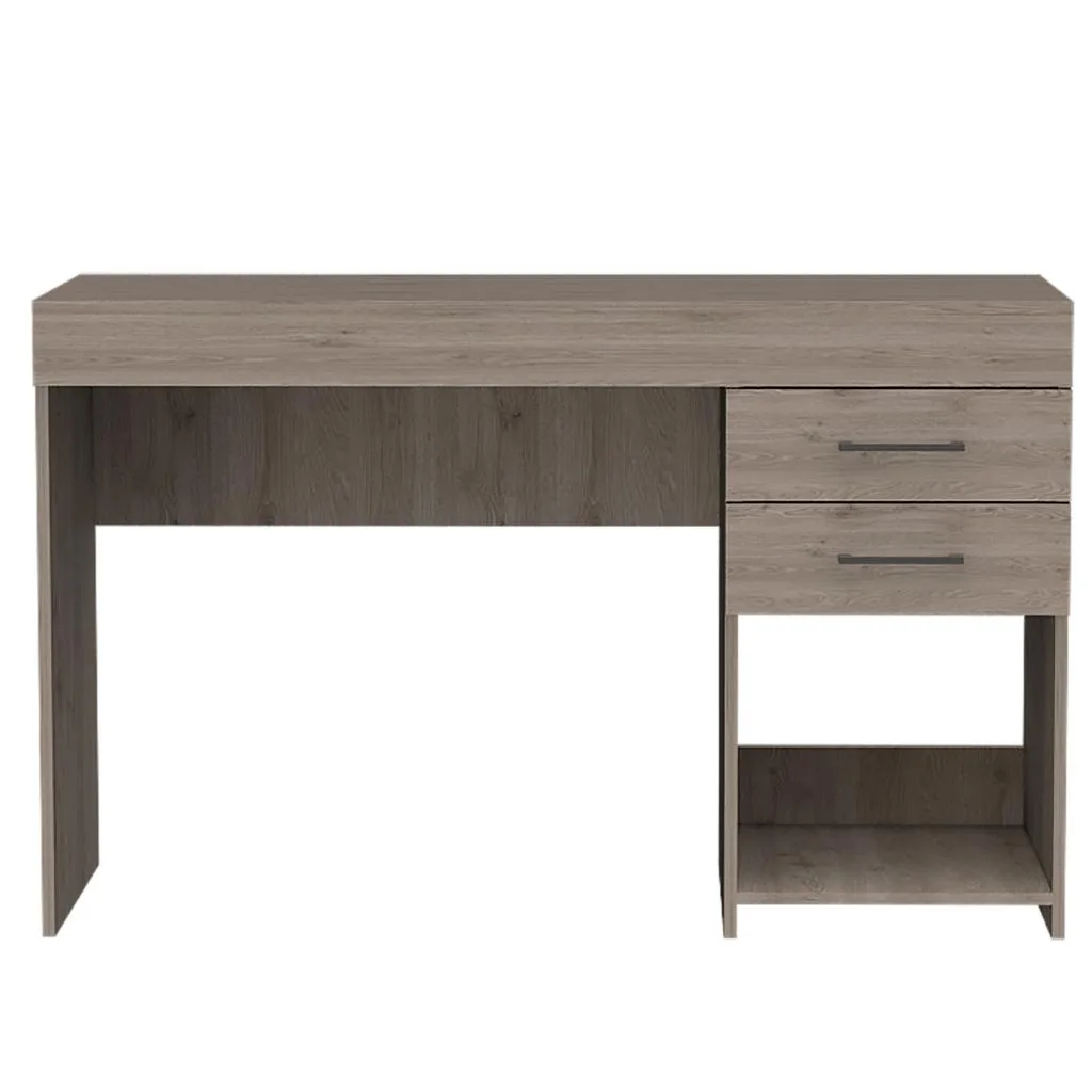 FM FURNITURE FM FURNITURE Austin Writing Desk Two Drawers One Cabinet Gray 47.5"W — product photo