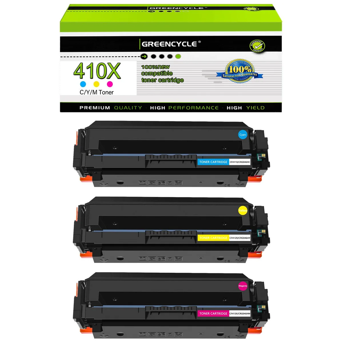 GREENCYCLE GREENCYCLE 125A 3 Pack Toner Cartridge Cyan Yellow Magenta 1400 pages — product photo