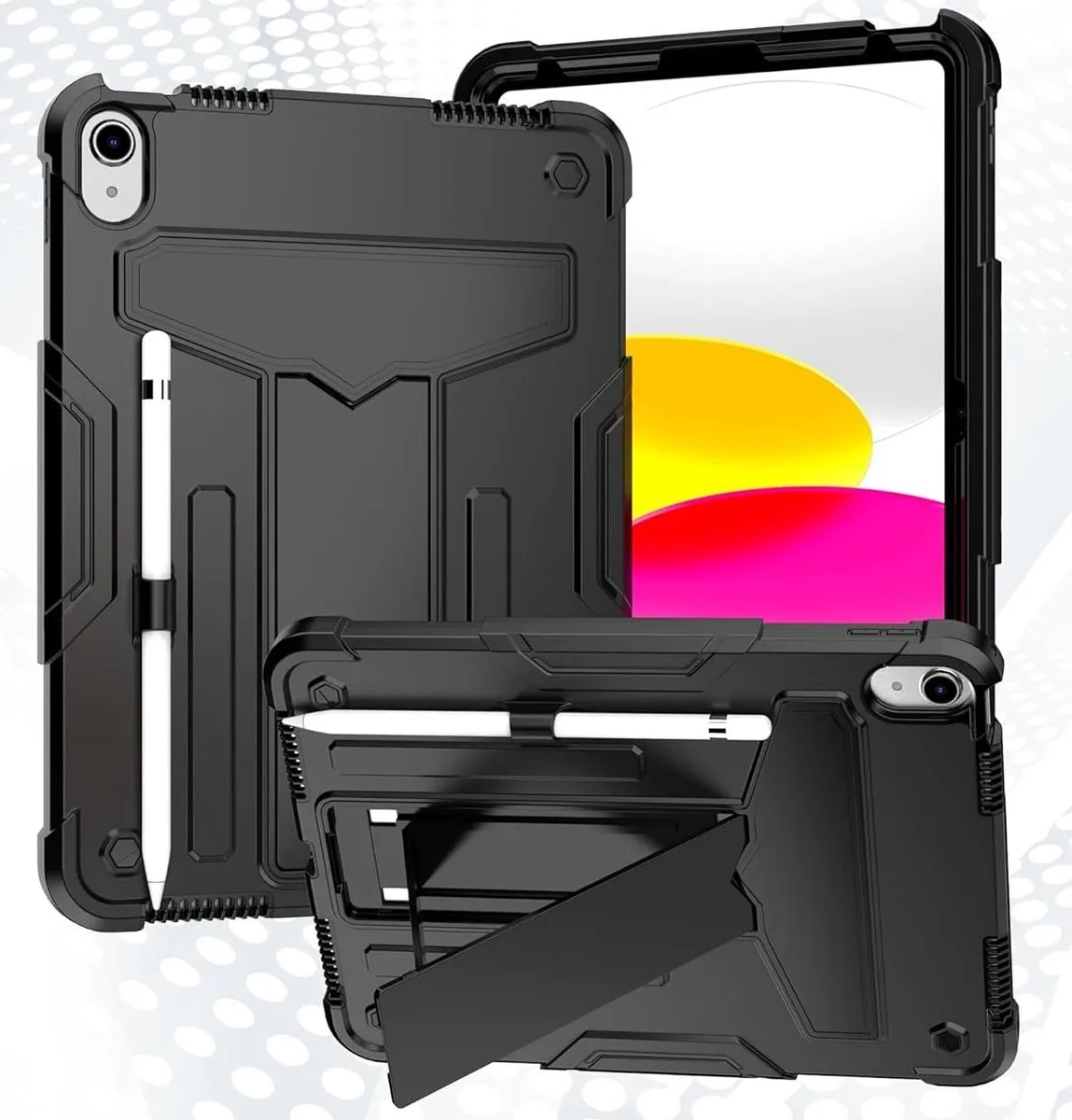 anicestore anicestore Rugged Case with Kickstand &amp; Pencil Holder for iPad 11th Gen 11" 2025 / 10th Gen 10.9" 2022 (Black) — product photo