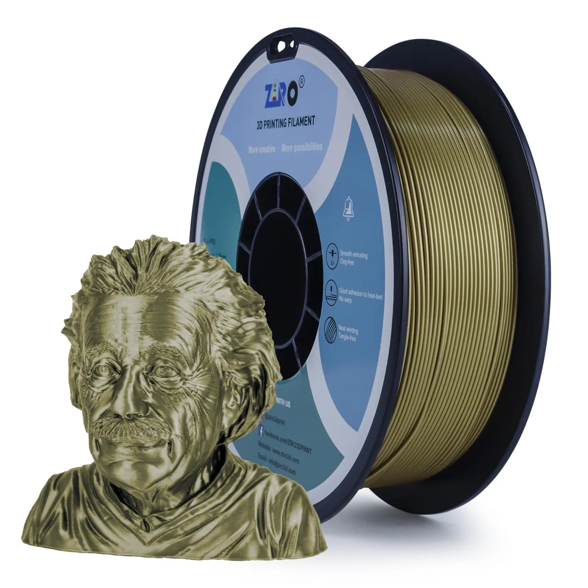 Ziro 3D Ziro 3D PLA Pro Filament 1.75mm 1kg Metallic Bronze 3d printers accessory — product photo