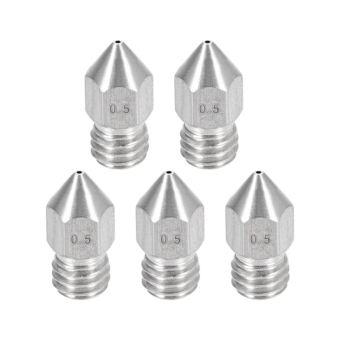 Unique-Bargains Unique-Bargains 0.5mm MK8 Stainless Steel Nozzle 5pcs 1.75mm — product photo
