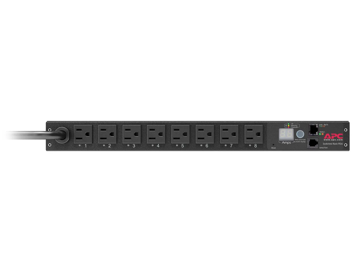 APC APC AP7900B Switched PDU 120V 15A 1U 8x5-15R 11.8ft — product photo