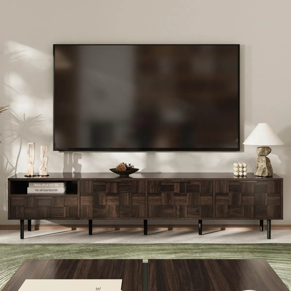 tuphen tuphen 78" Walnut TV Stand for 65+ Inch TVs — product photo
