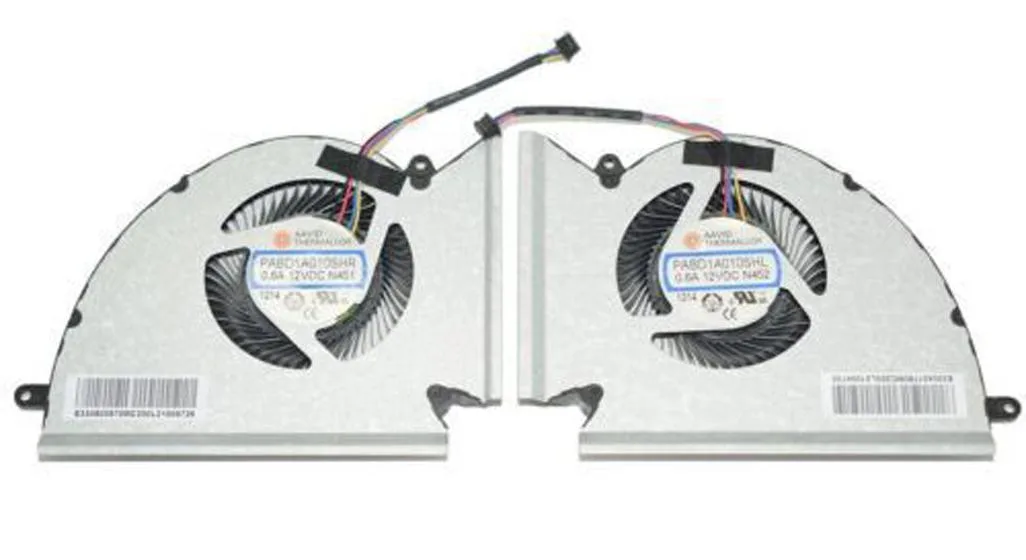 Small black laptop cooling fan with four-pin connector