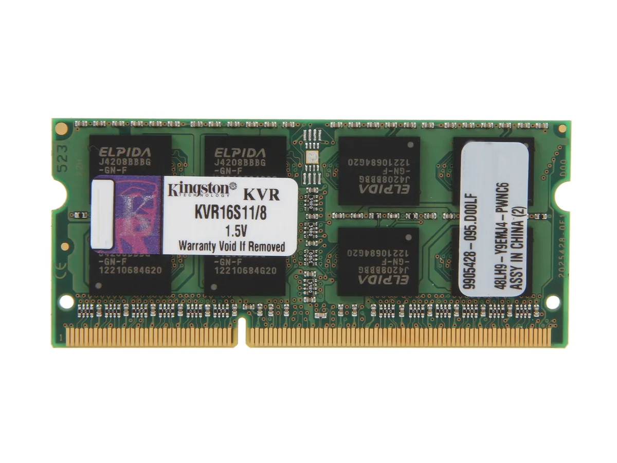 Kingston Technology Corp. Kingston Technology Corp. KVR16S11/8 8GB DDR3 1600 CL11 1.50V 204-pin SO-DIMM memory upgrade — product photo