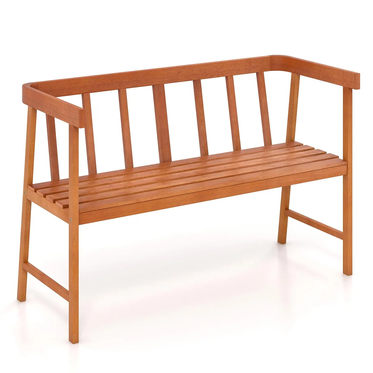 SlickBlue SlickBlue Outdoor Eucalyptus Bench with Backrest and Armrests Natural 43" x 18" x 28 — product photo