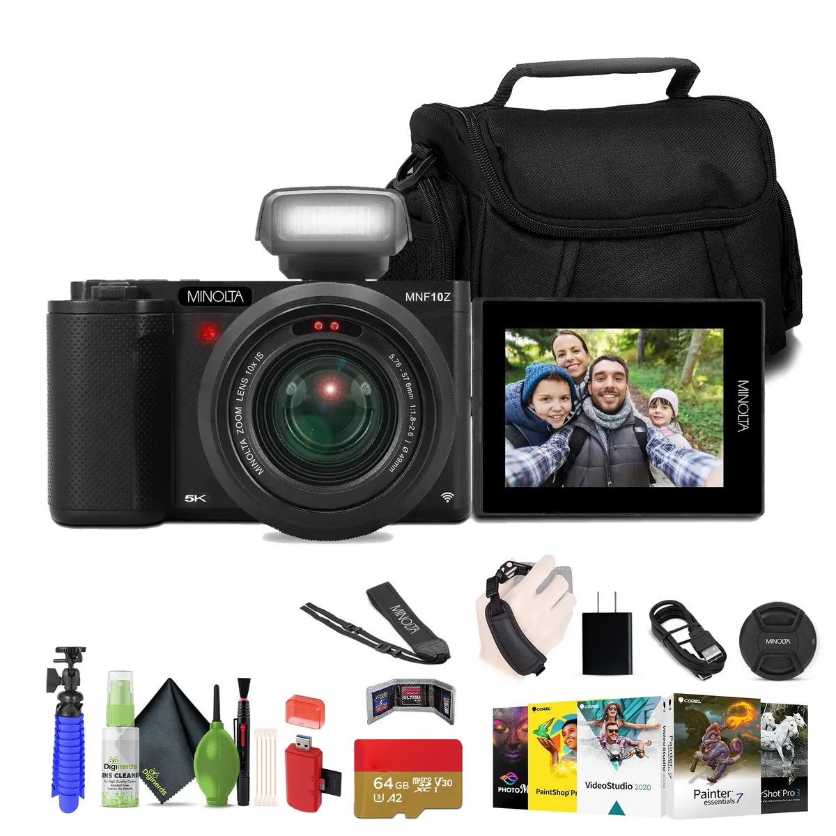 Minolta Minolta MNF10Z 72MP 10x Optical Zoom Camera Kit Black — product photo