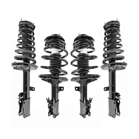 Four pre-assembled strut assemblies in silver finish, two front and two rear