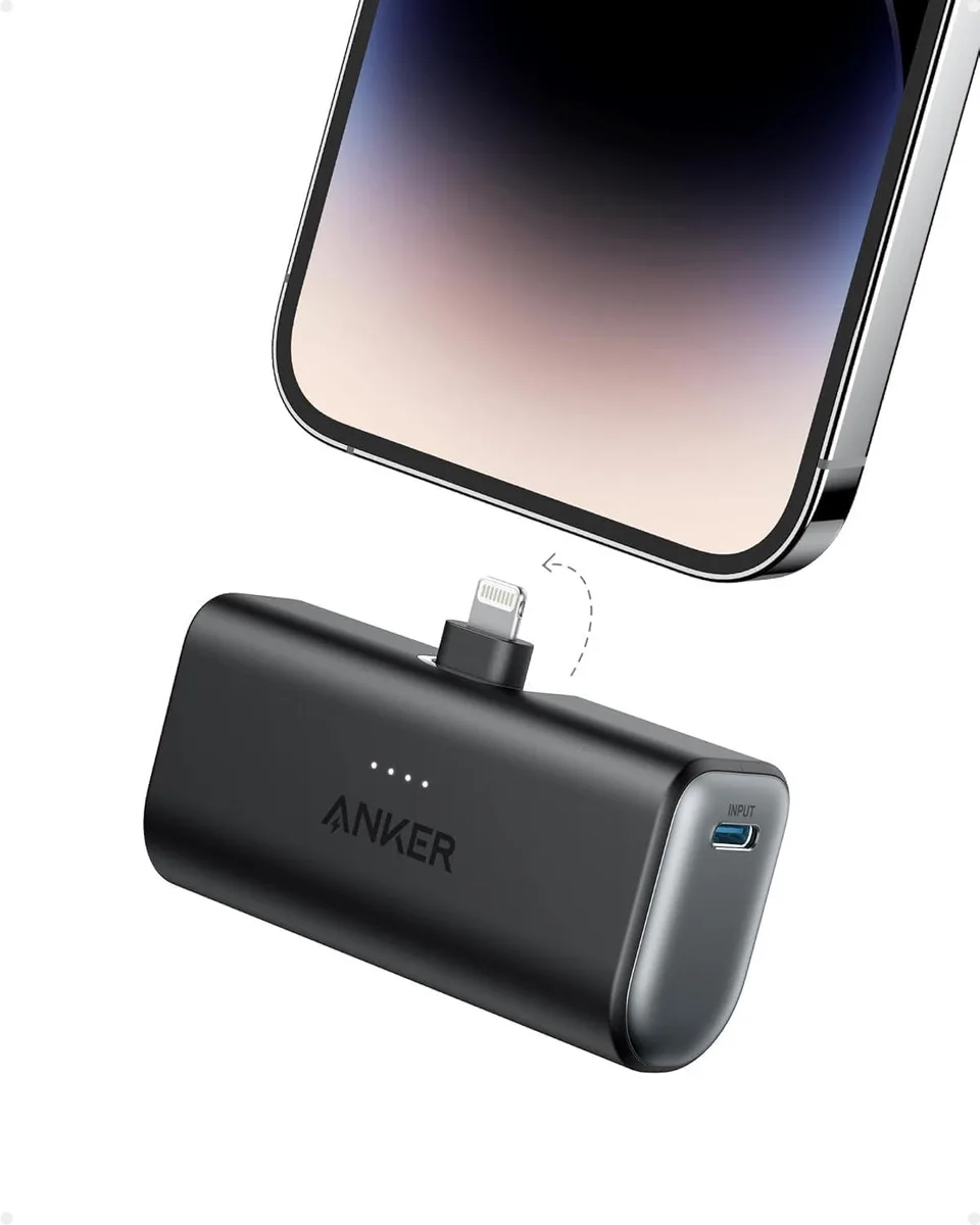 MCHOSE MCHOSE Nano 5 000mAh Portable Charger with Built-in Lightning Connector 12W Black — product photo