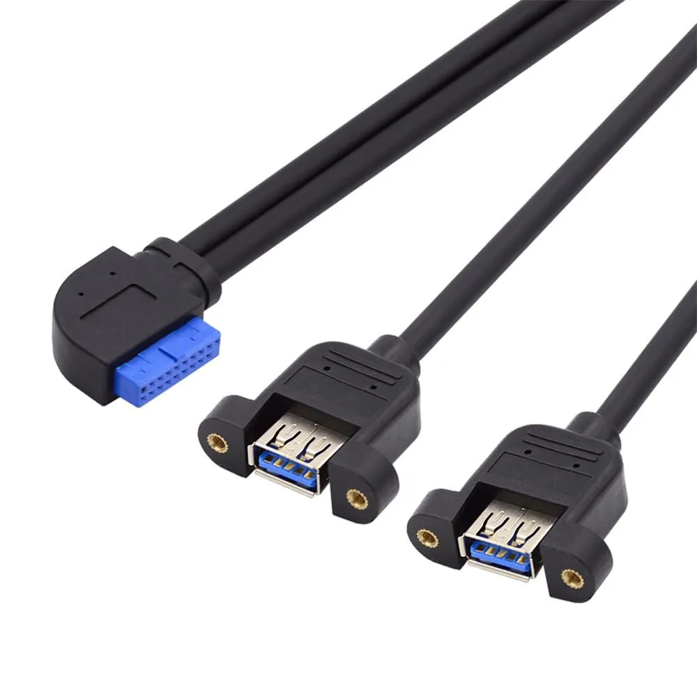 Fervit Fervit 19/20Pin to Dual USB 3.0 90° Extension Cable 30cm — product photo
