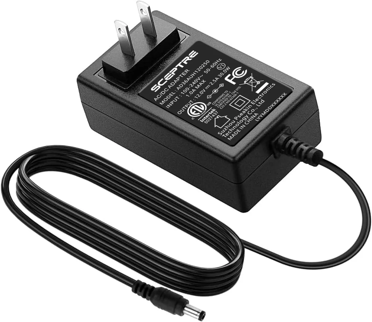 BASEUS BASEUS 12V 2.5A AC Adapter 5.5x2.1mm for Sceptre Monitors — product photo