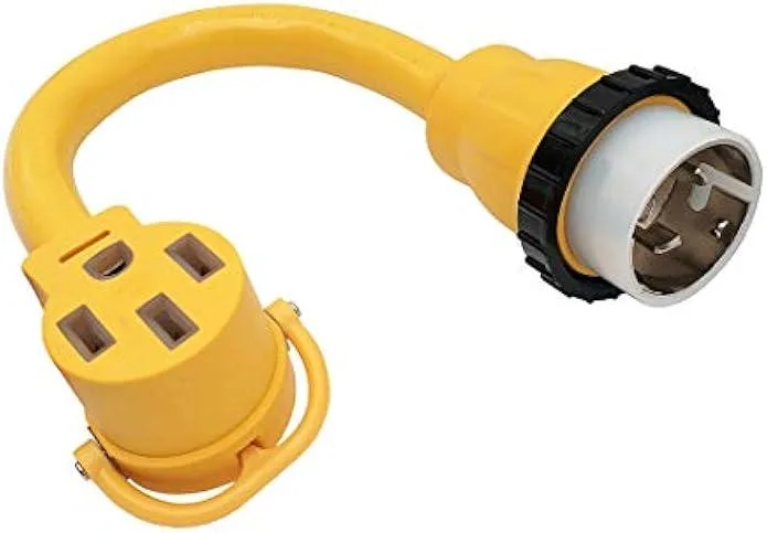 TAURKENAM TAURKENAM 50A Shore Power Adapter SS2-50P/CS6365 to 14-50R 1.5FT Yellow — product photo