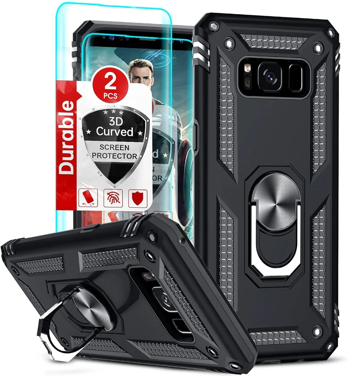 TAURKENAM TAURKENAM Samsung Galaxy S8 case with ring kickstand Black — product photo
