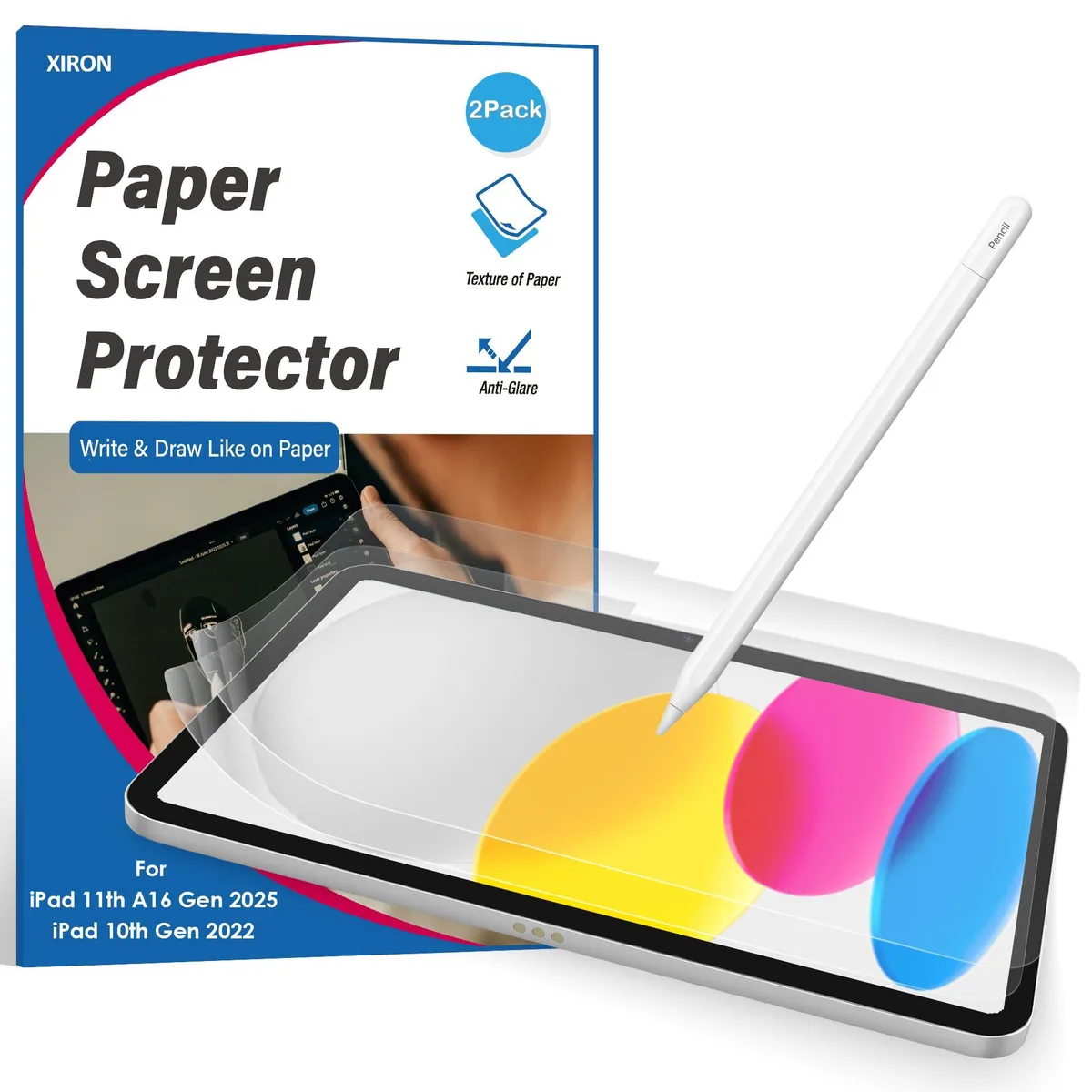  XIRON XR-US-2SP10 Paper Screen Protector 2-Pack iPad 10th/11th Gen 10.9 inch — product photo