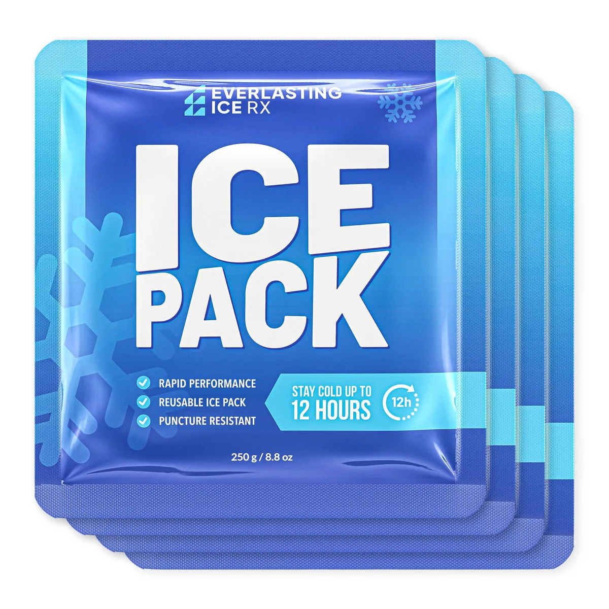 Red silicone ice pack, 6.5 inch, modern style