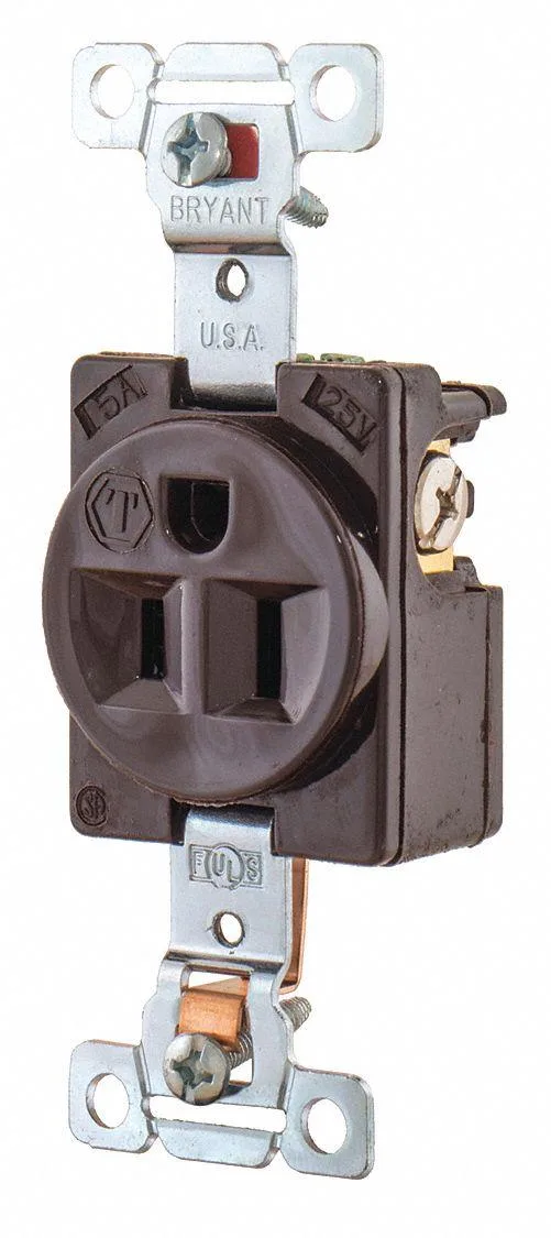 Brown nylon straight-blade plug model 5261 15A 125V