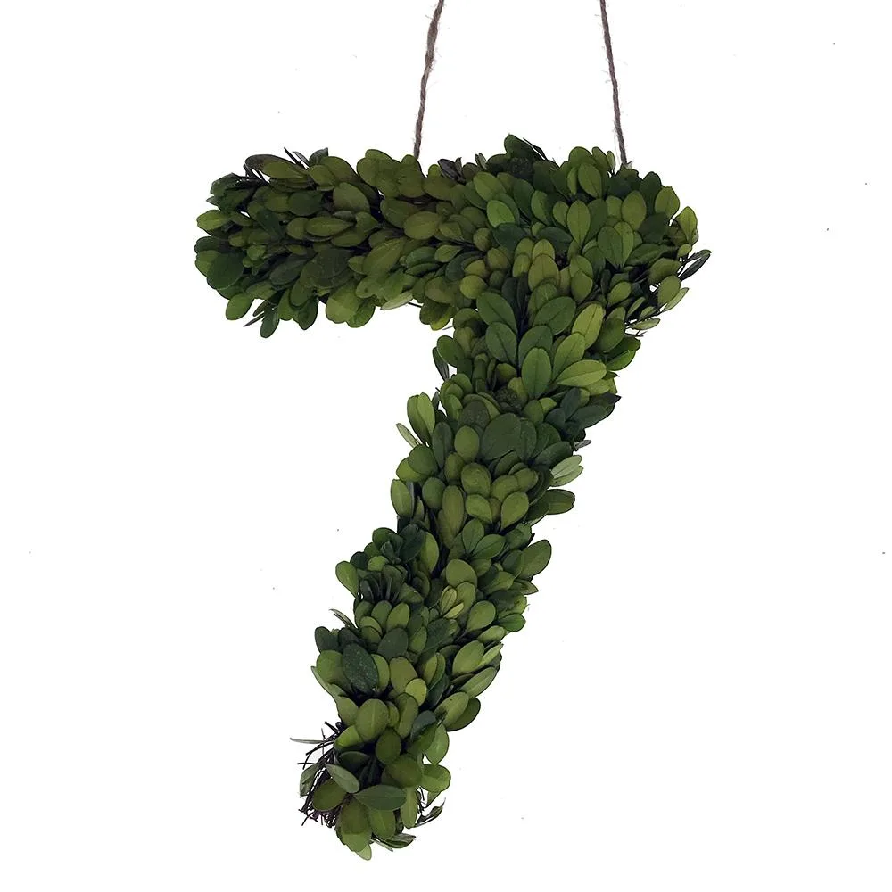 Vandue Corporation Vandue Corporation Modern Home 12" Preserved Boxwood Monogram Wreath Letter 7 — product photo