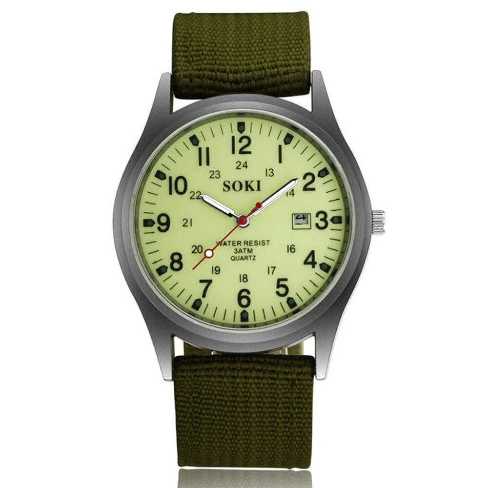 The Perfect Part The Perfect Part Military Quartz Watch Luminous Nylon Strap 24mm — product photo