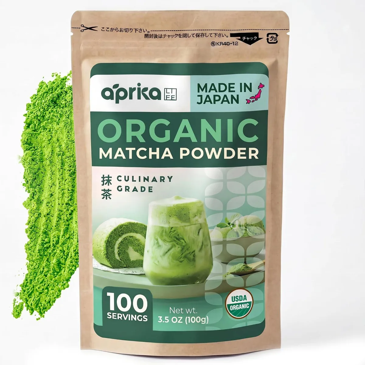 Aprika Life Aprika Life Organic Japanese Matcha Powder Culinary Grade 100g — product photo