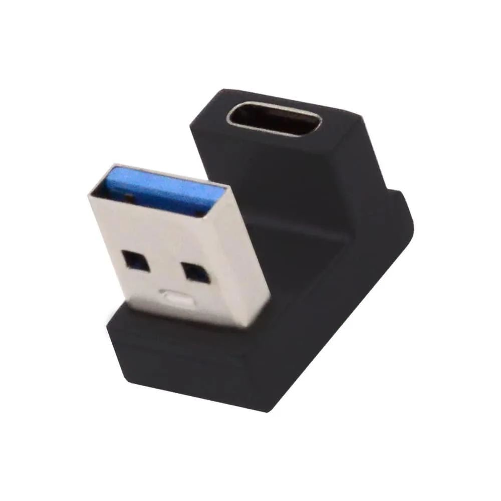 Fervit Fervit USB-C Female Back Angled Opposite U Shape to USB 3.0 A Male Adapter 10Gbps 360 degree — product photo