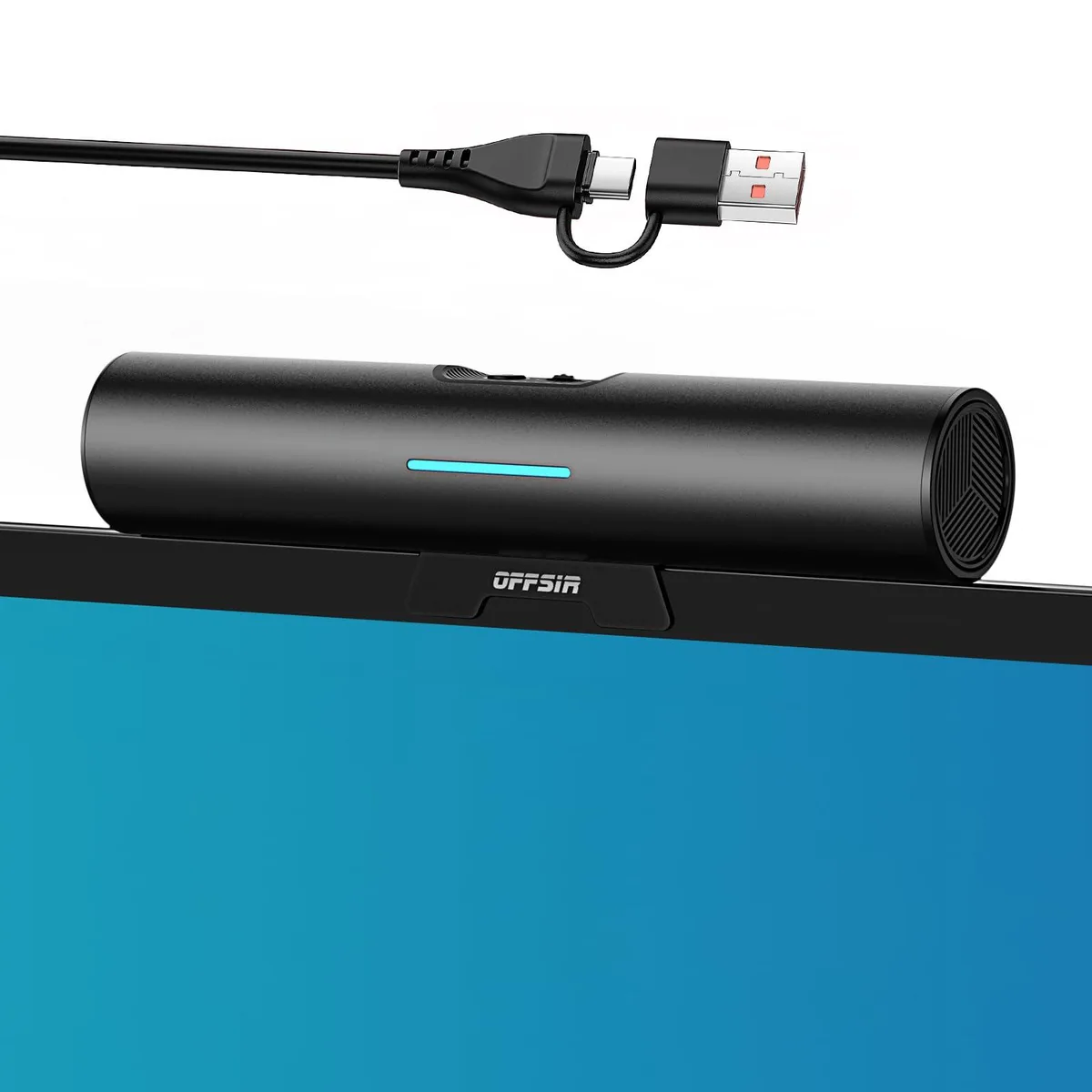 OFFSIR KA-538 Monitor Soundbar Clip-On Speaker USB Type-C 10W — product photo