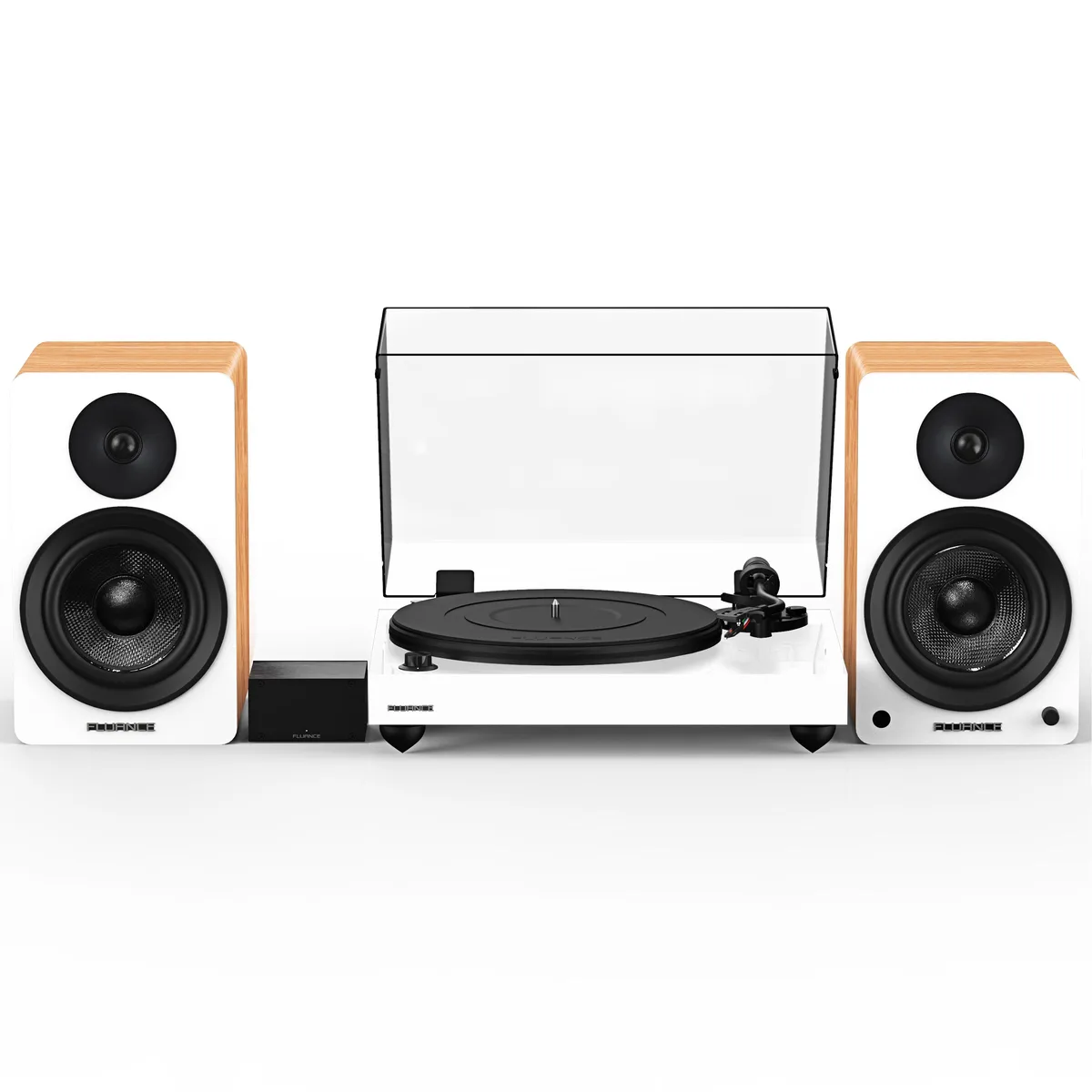 Fluance Fluance RT82 turntable bundle with PA10 preamp and Ai61 6.5" speakers (Ivory) — product photo