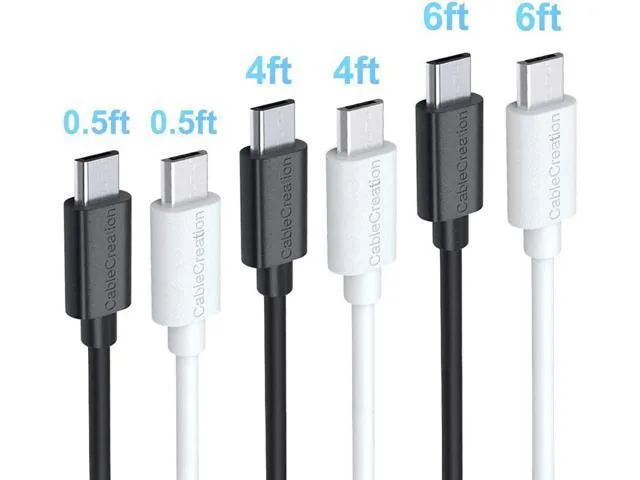Manw Manw Micro USB Cable 6-Pack .5/4/6 ft White Black — product photo