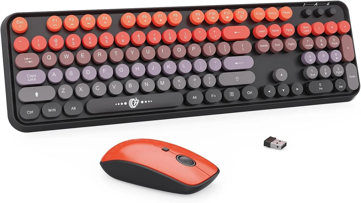 TUKO TUKO Wireless Keyboard and Mouse Combo 104 Keys Black Orange — product photo