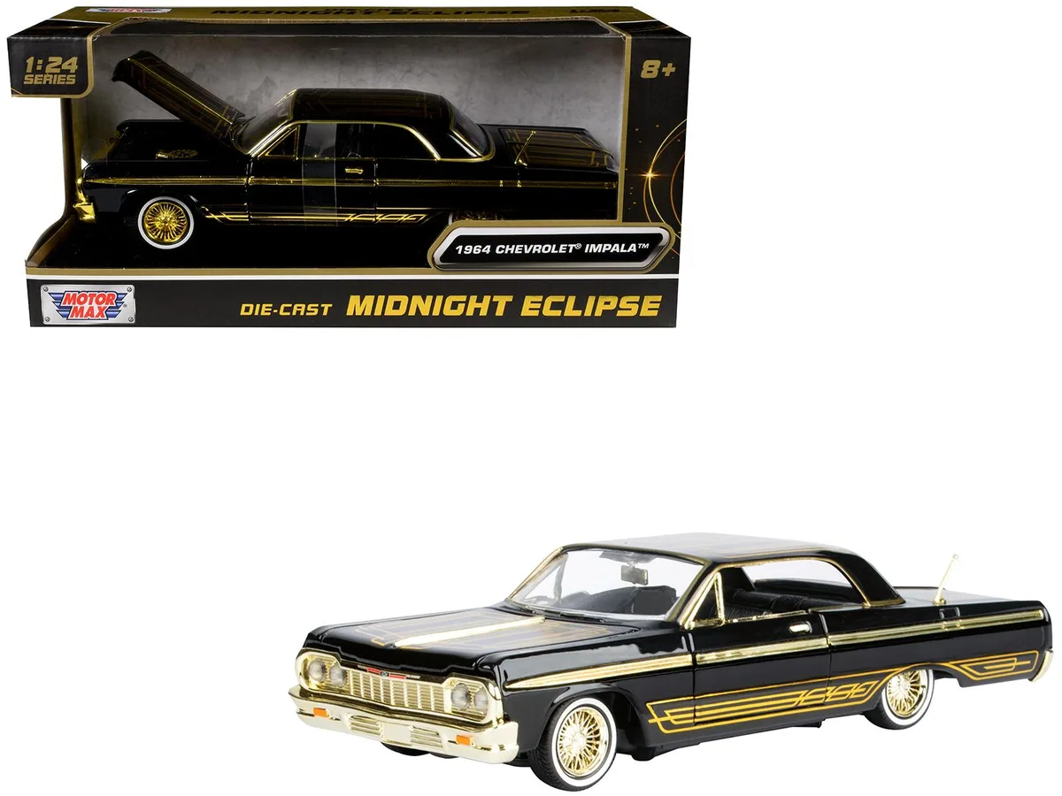 MOTORMAX MOTORMAX 1964 Chevrolet Impala Lowrider "Midnight Eclipse" 1/24 Diecast — product photo