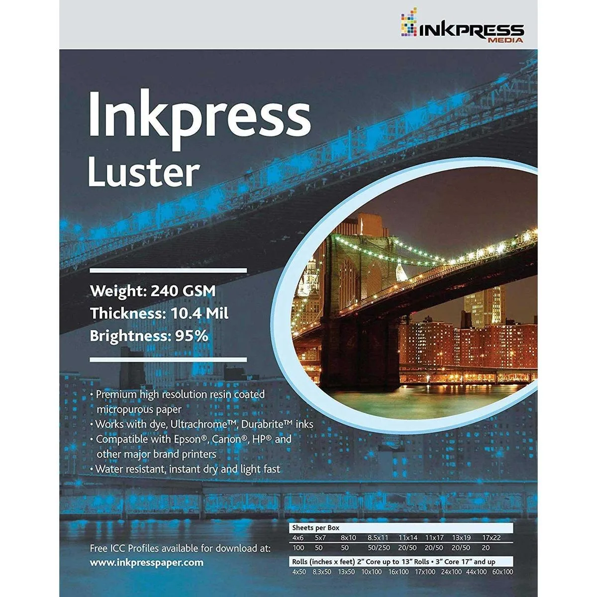 Inkpress Inkpress Luster Premium 17x38" 240gsm 20 Sheets — product photo