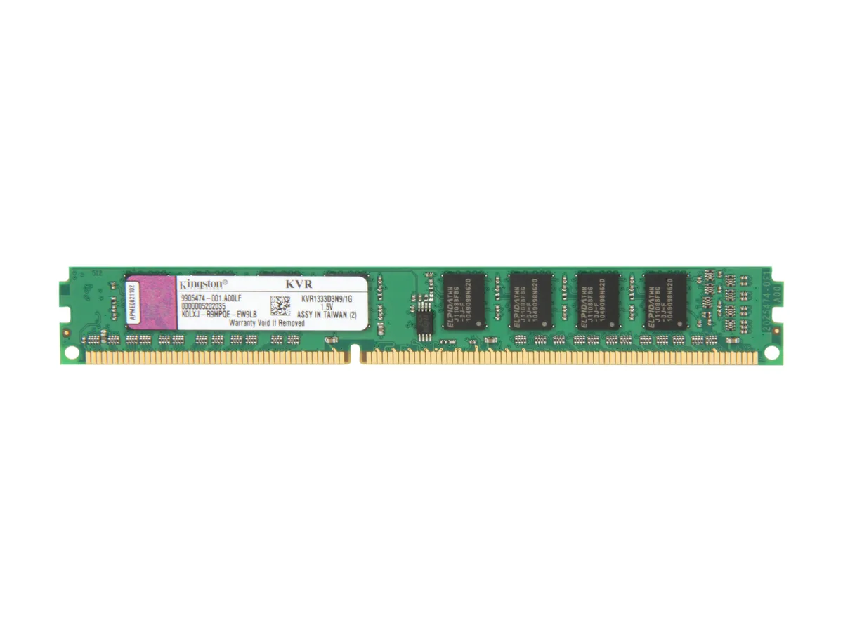 Kingston Technology Corp. Kingston Technology Corp. KVR1333D3N9/1G 1GB DDR3 1333 desktop RAM — product photo