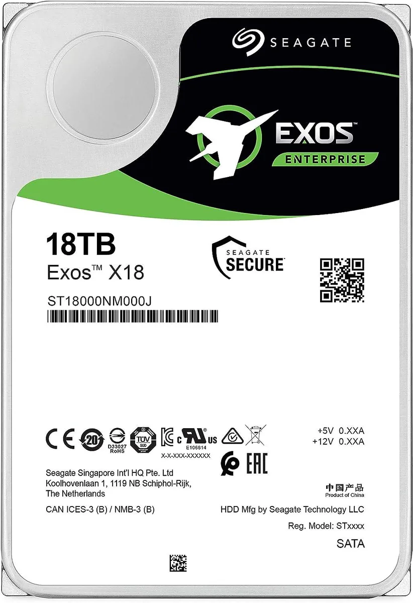 Seagate Seagate Exos X18 18TB 7200 RPM SATA 6.0Gb/s 256MB 3.5" internal hard drive — product photo