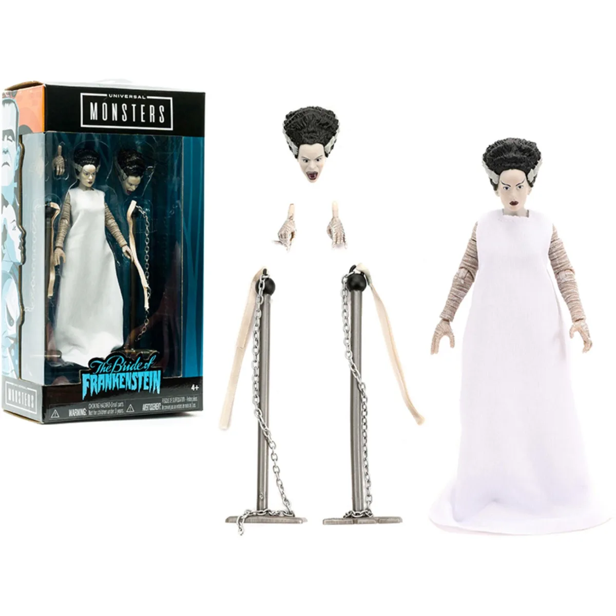 Jada Jada Bride of Frankenstein 6" Moveable Figurine with Chains and Alternate Head and Hands — product photo