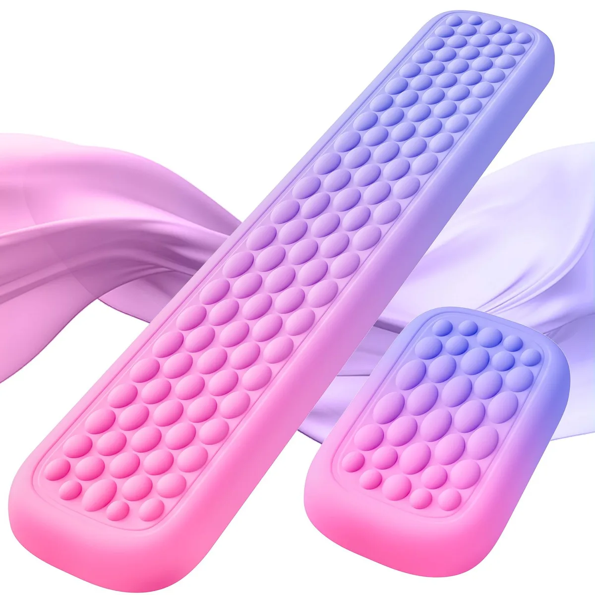  Keychron TU25-B-Pink Purple Mouse Pad &amp; Wrist Rest Set 17 x 3.13 in — product photo