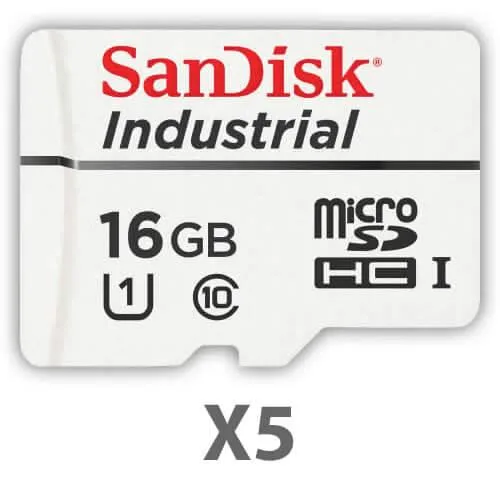 SanDisk SanDisk Industrial 16GB microSDHC Class 10 5 Pack — product photo