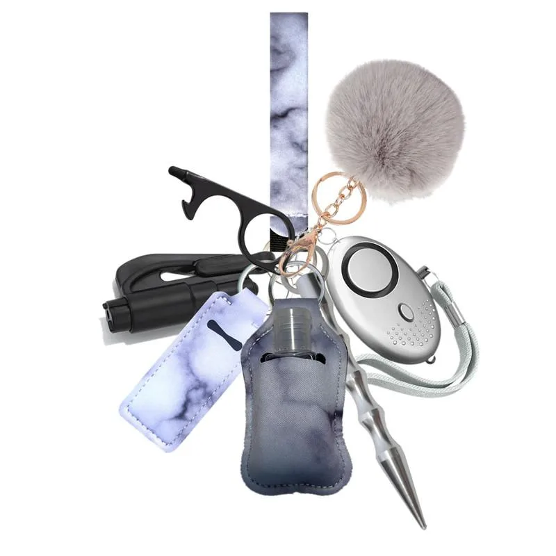PUEZOKLY PUEZOKLY Safety Keychain Set 9pcs Grey — product photo