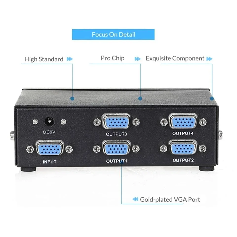 YINGHUA YINGHUA 4 Port VGA Splitter 1 In 4 Out 1080P 200MHz AU Plug — product photo