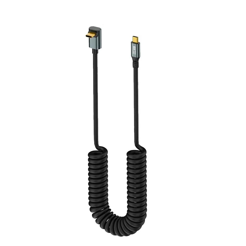 BUCIER BUCIER 20Gbps USB C Coiled Cable 100W 6ft 90° Male to Male — product photo
